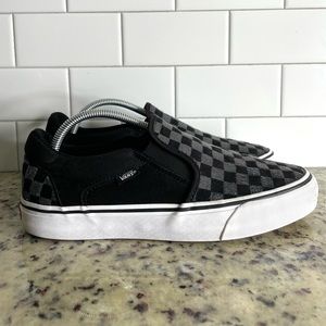 Vans Asher Deluxe Black Checkerboard Textile Mens Shoes Size 9.5